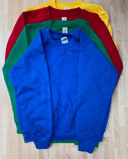 J). Coloured PE Sweatshirts